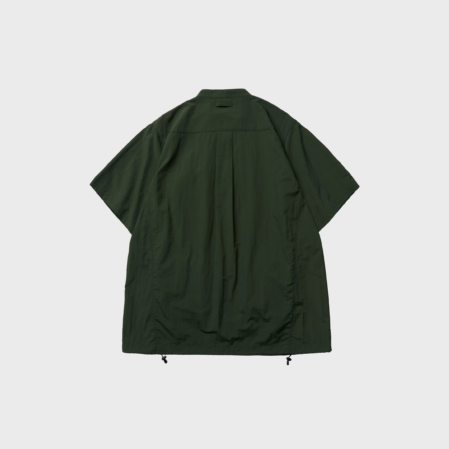 Tops 432HZ | Simple Design - Drawstring Pocket Shirt - Olive