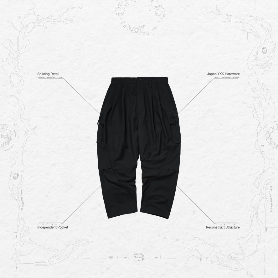 Bottoms 432HZ | Goopimade P-4S "Lightshell" 3D Torqued Pants - Black