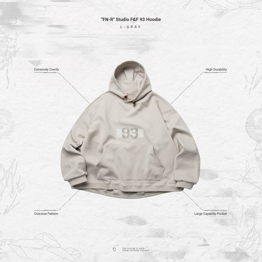 Tops 432HZ | Goopimade "Fn-R" Studio F&F 93 Hoodie - L-Gray