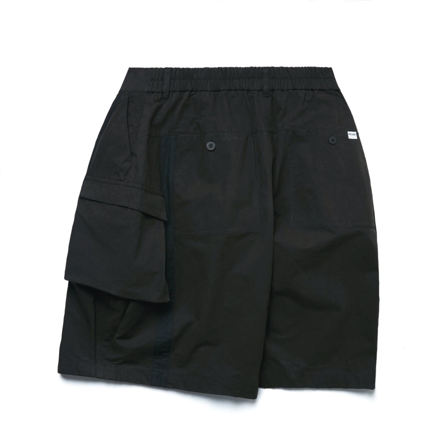 Bottoms 432HZ | Melsign - Stripe Pocket Shorts - Black