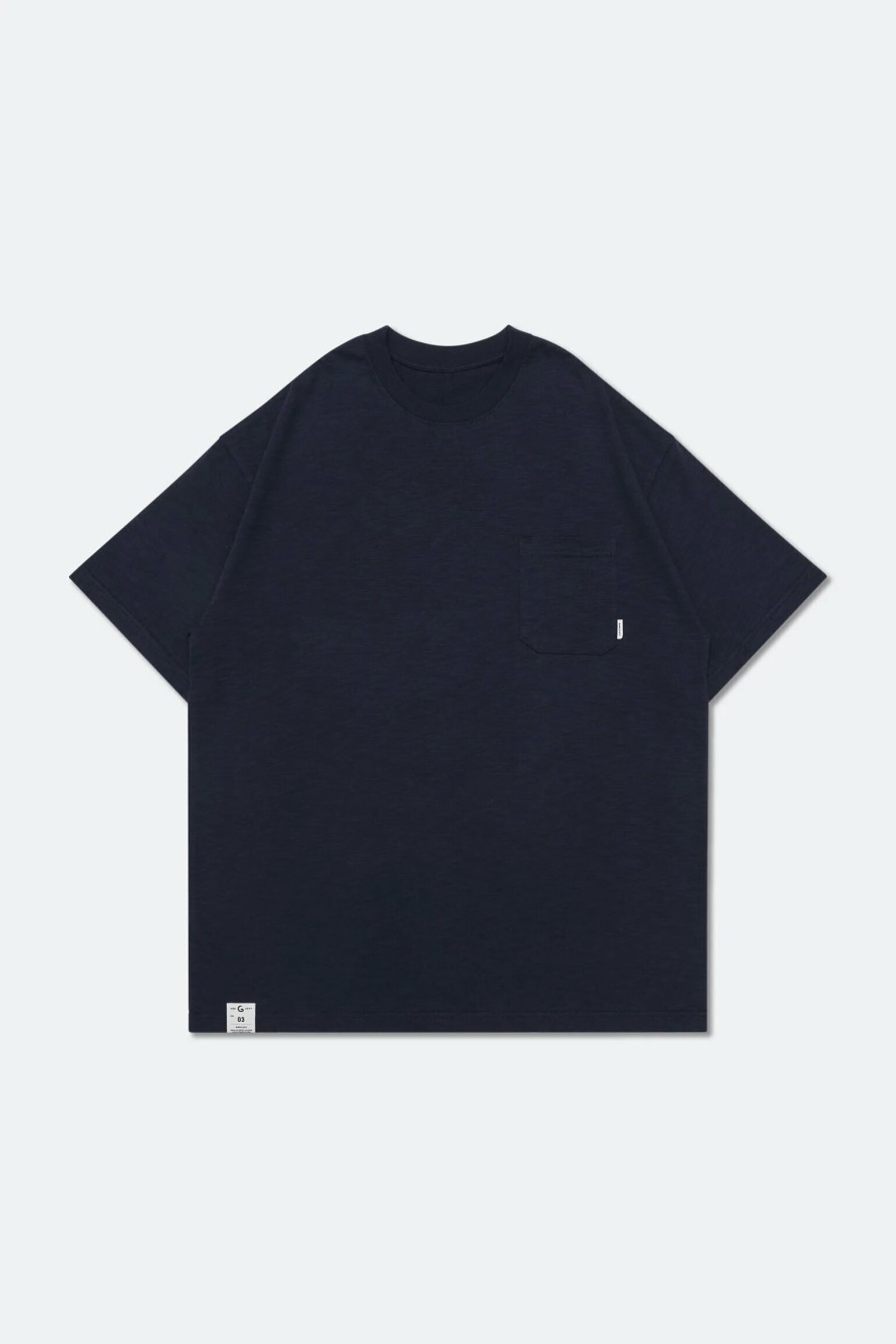 Tops 432HZ | Grocery "Tee-039" Very Basic Pocket Tee Gro0065 Navy