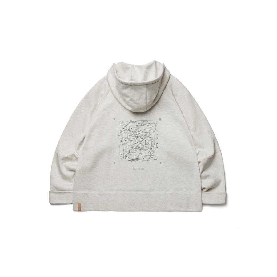 Tops 432HZ | Melsign X Mouggan - Print Hooded Sweater - Light Grey