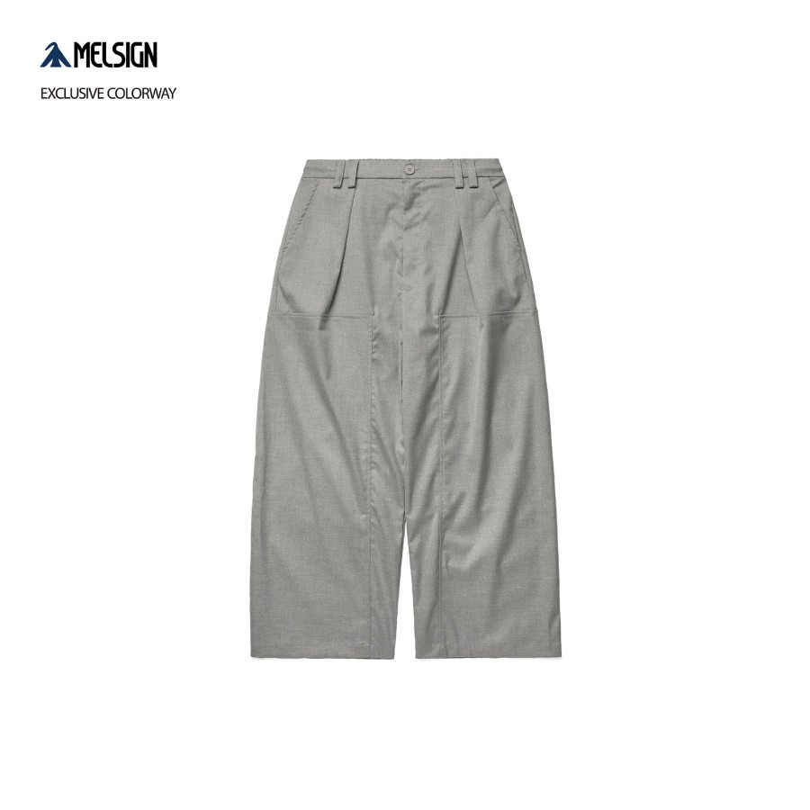 Bottoms 432HZ | Melsign X Mouggan - Wide Trousers - Grey