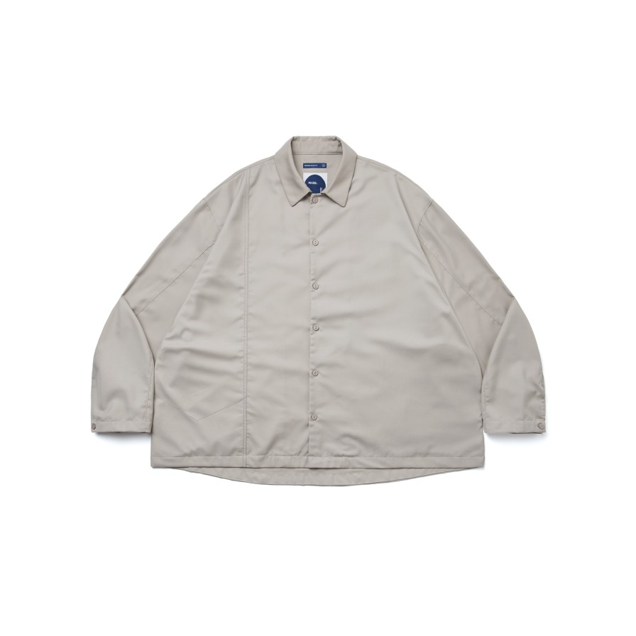 Tops 432HZ | Melsign - Patched Ov-L/S Shirt - Beige