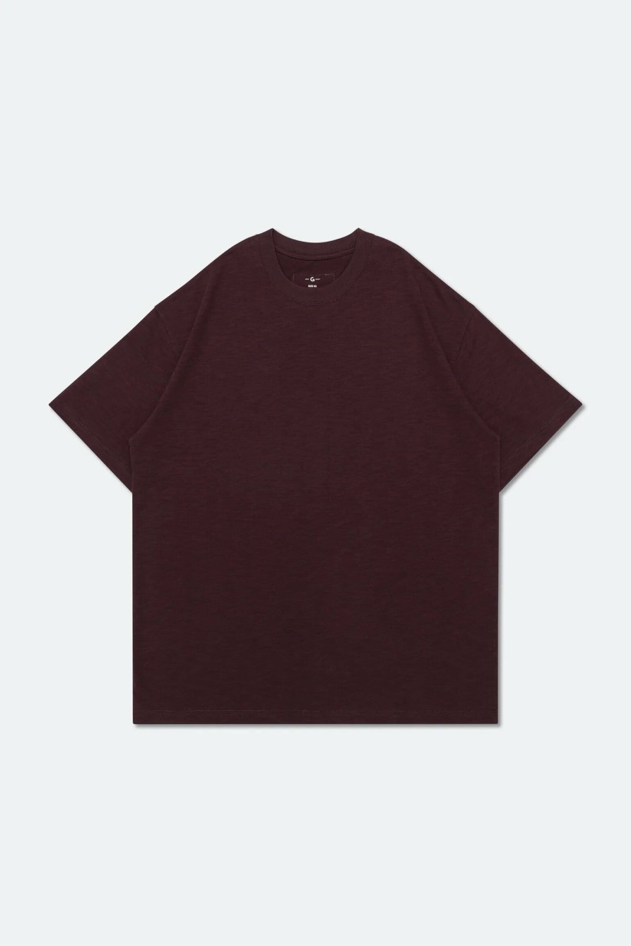 Tops 432HZ | Grocery "Tee-001" Invoice Tee Gro0063 Dark Burgundy