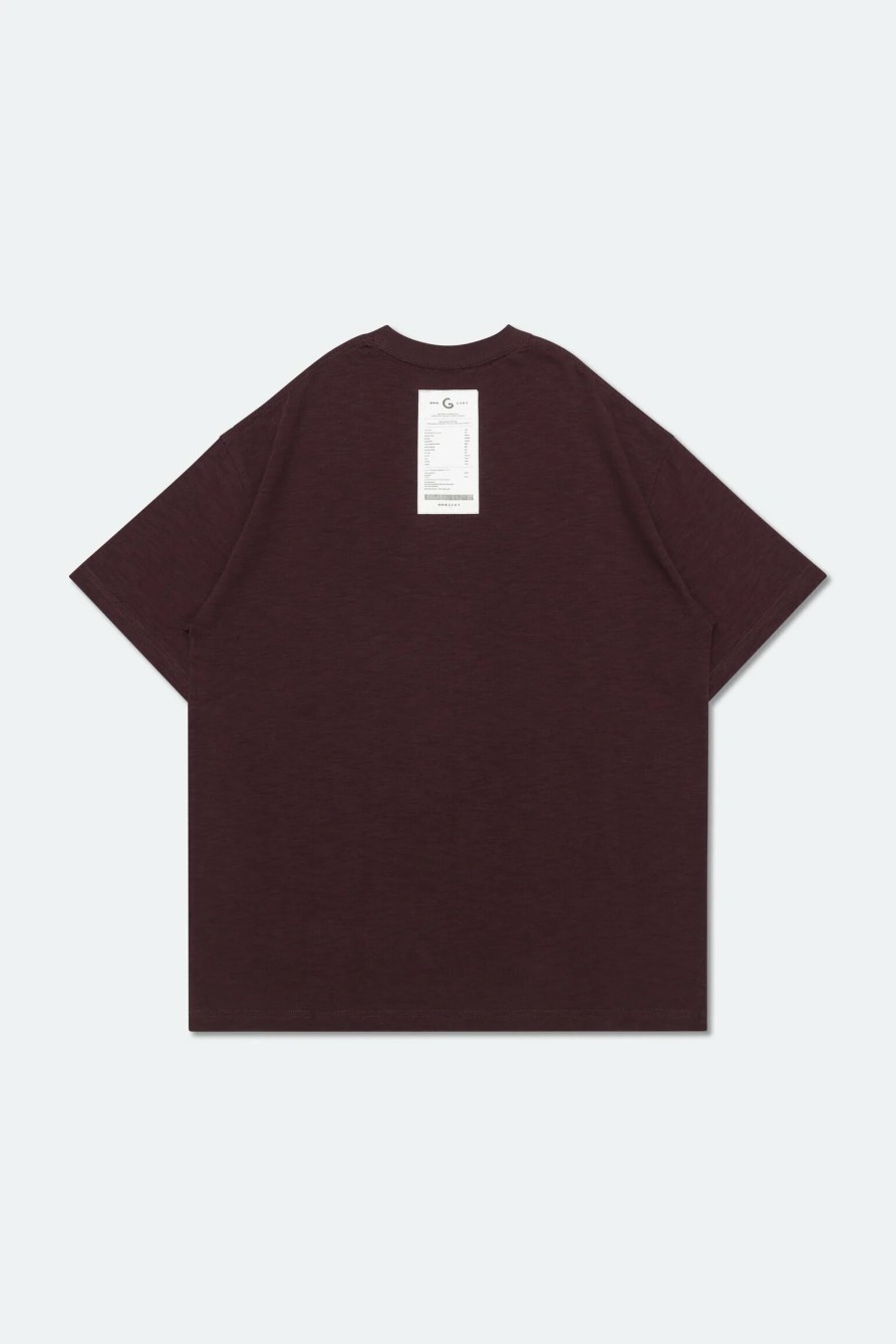 Tops 432HZ | Grocery "Tee-001" Invoice Tee Gro0063 Dark Burgundy