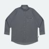 Tops 432HZ | Grocery "St-007" Oversized Chambray Shirt Gro0066 Grey