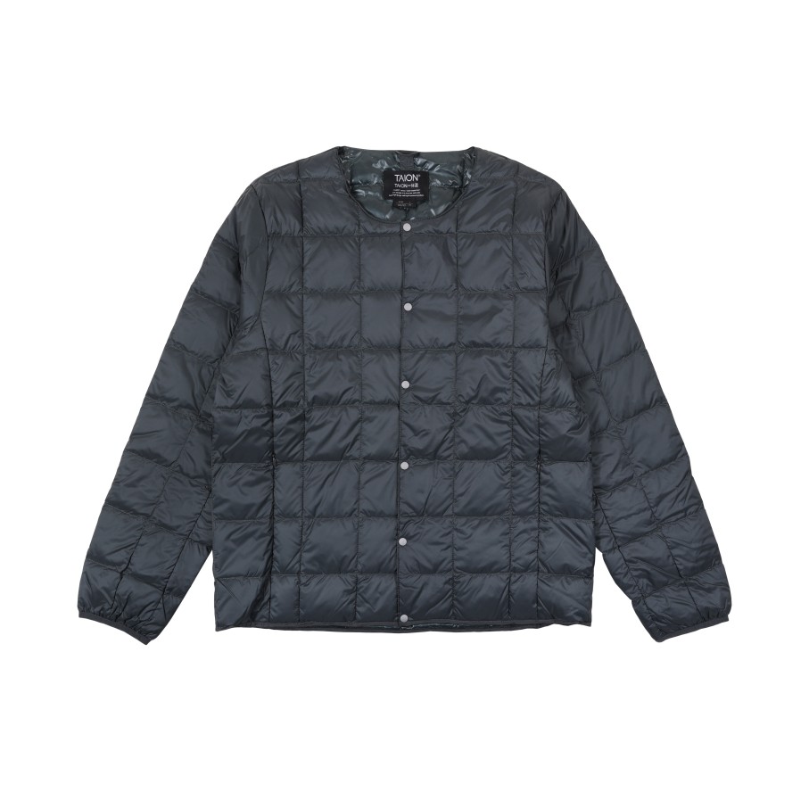 Tops 432HZ | Taion Crew Neck Down Jacket Taion-104 Charcoal