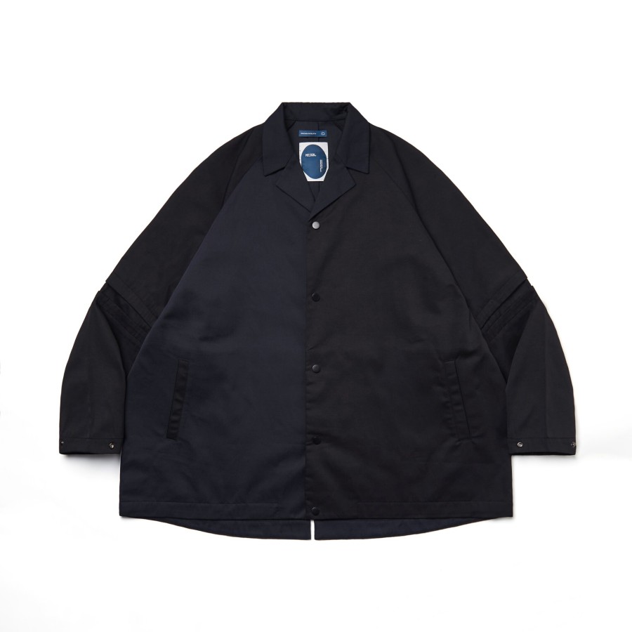 Tops 432HZ | Melsign - Stitching Detail Blazer - Black+Navy