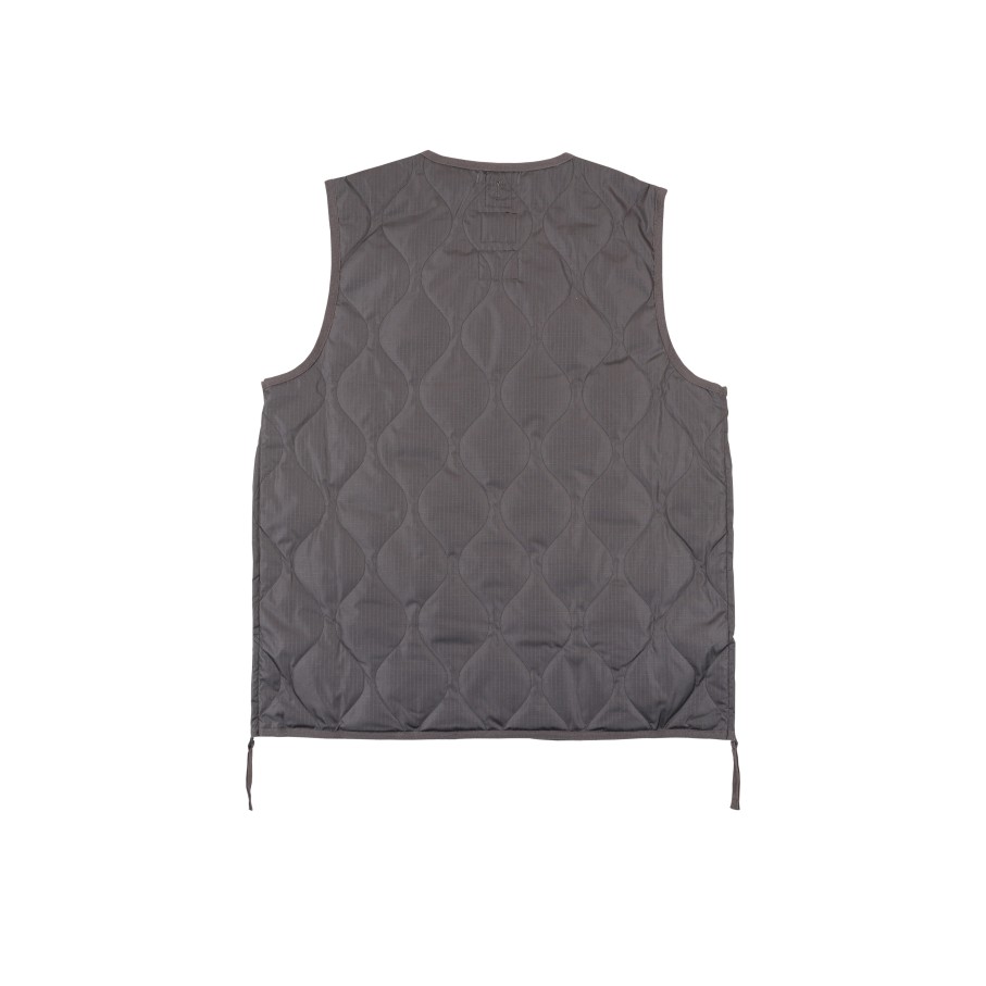 Tops 432HZ | Taion Military V-Neck Zip Down Vest Taion-001Zml-1 Char