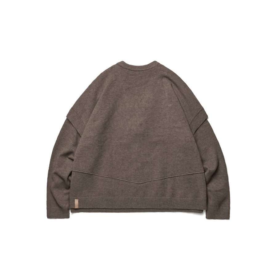 Tops 432HZ | Melsign X Mouggan - 2-Piece V-Neck Knit-Sweater - Brown