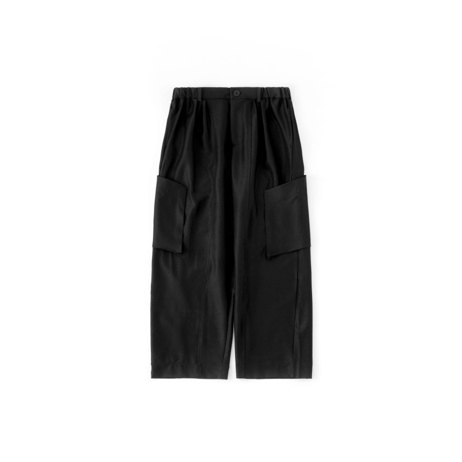 Bottoms 432HZ | Melsign X Mouggan - Wide Leg Suit Pants - Black