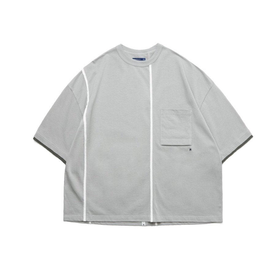 Tops 432HZ | Melsign - Track Pocket Wide Tee - Gray