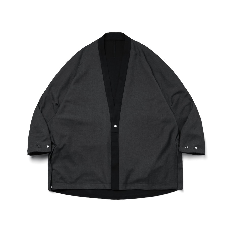 Tops 432HZ | Melsign - 2-Way Functional Kimono Overcoat - Black