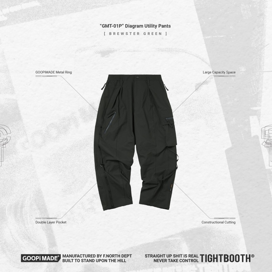 Bottoms 432HZ | Goopimade "Gmt-01P" Diagram Utility Pants - Brewster Gr