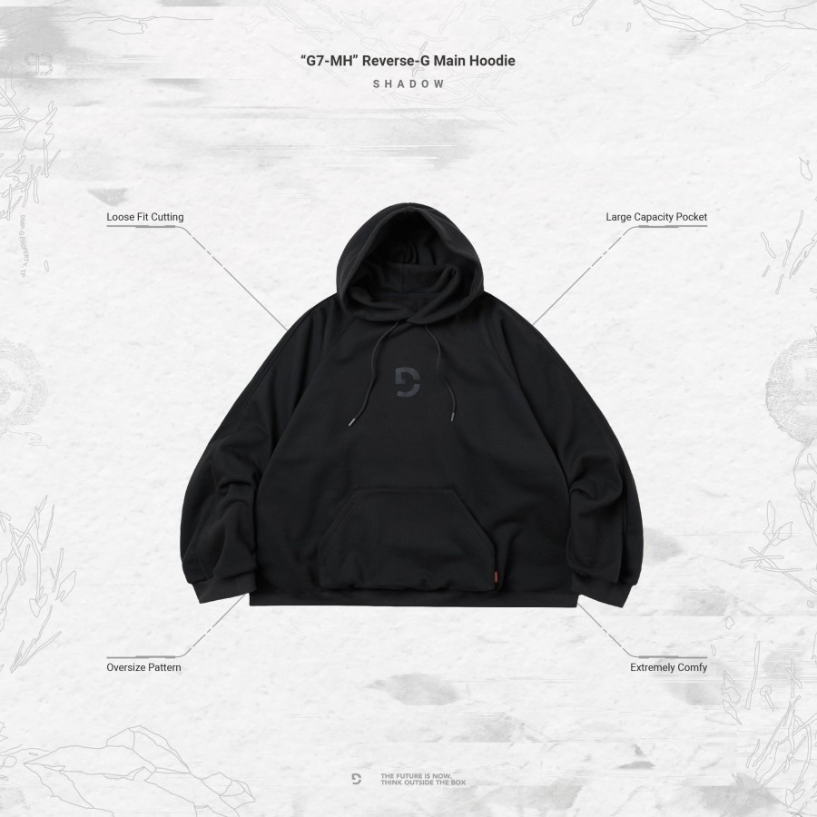 Tops 432HZ | Goopimade "G7-Mh" Reverse-G Main Hoodie - Shadow