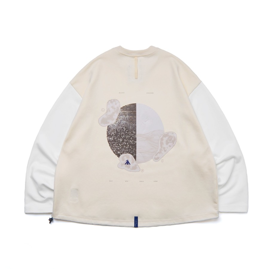 Tops 432HZ | Melsign - Mixland Graphic L/S Tee - Ivory