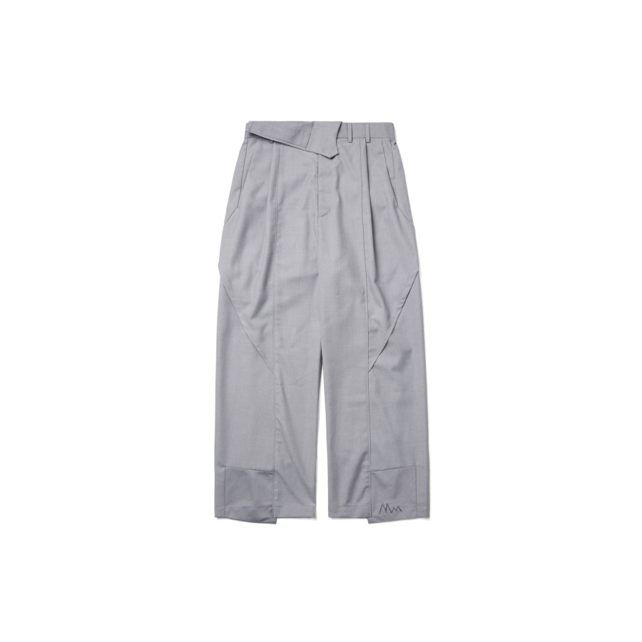 Bottoms 432HZ | Melsign - "Nefelibata" Asymmetrical Trousers - Gray